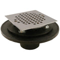 Shower Drain - JONES STEPHENS CORP - Shower Drain with Pan and Square Strainer in Polished Chrome