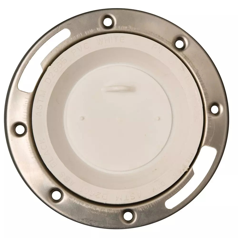 PROFLO Push N' Peel 4 X 3 in. Plastic PVC Closet Flange with Stainless Steel Ring