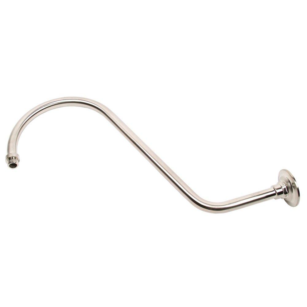 Faucet Repair Part - JONES STEPHENS CORP - 18 in. S-Shaped Shower Arm with 1/2 in. IPS Connections in Brushed Nickel