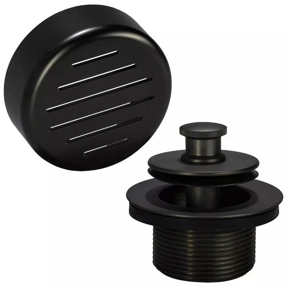 AB & A Classic Brass Push-Pull Drain in Matte Black