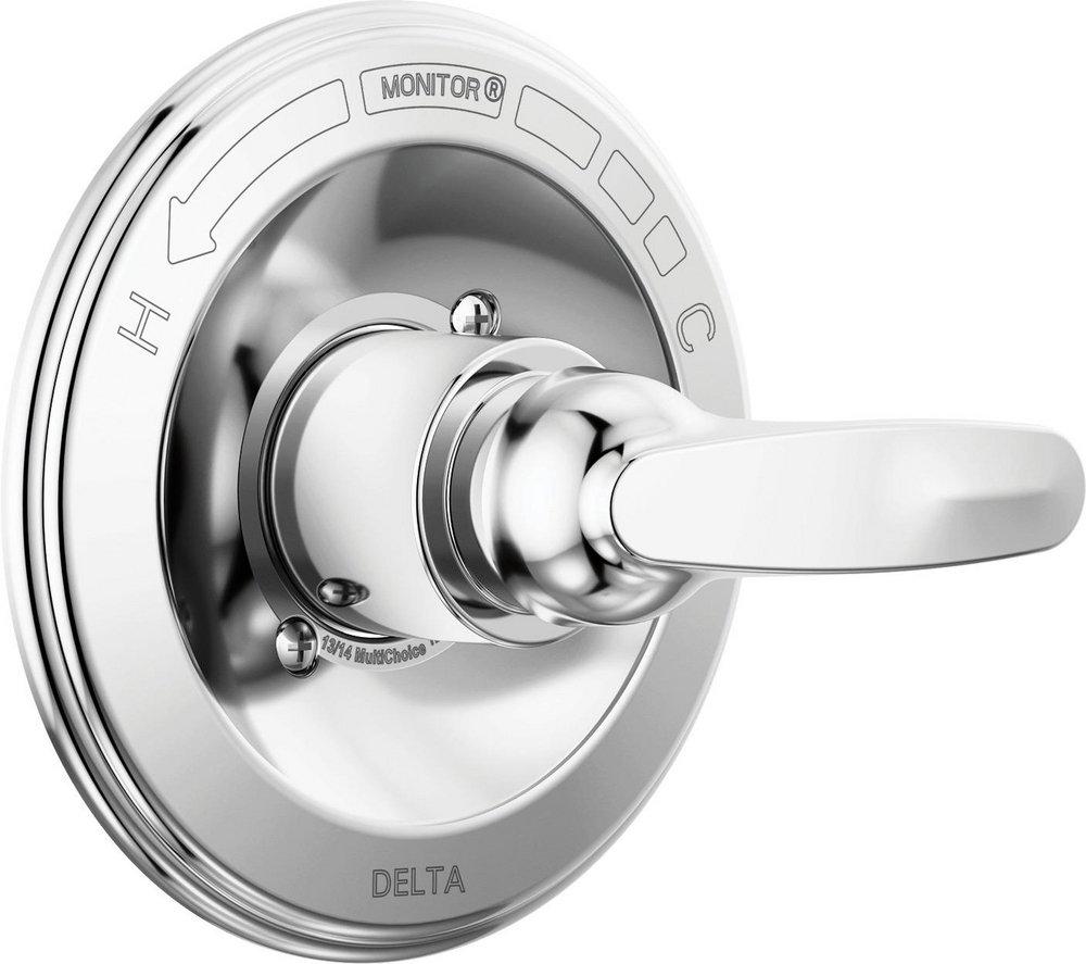 Tub Spout - DELTA FAUCET CO - Single Handle Pressure Balancing Valve Trim in Chrome