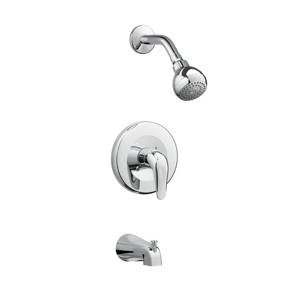Tub Spout - PROFLO - One Handle Single Function Bathtub & Shower Faucet in Chrome (Trim Only)