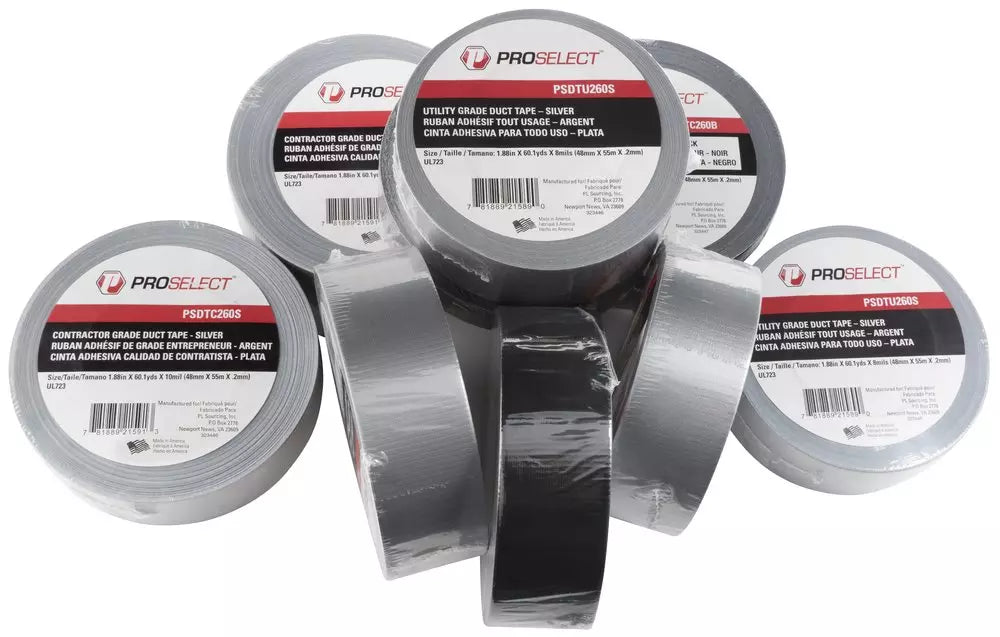 Sealant Pack (PTFE Tape) - PROSELECT - 2 in. x 60 yd. Premium Grade Duct Tape in Black