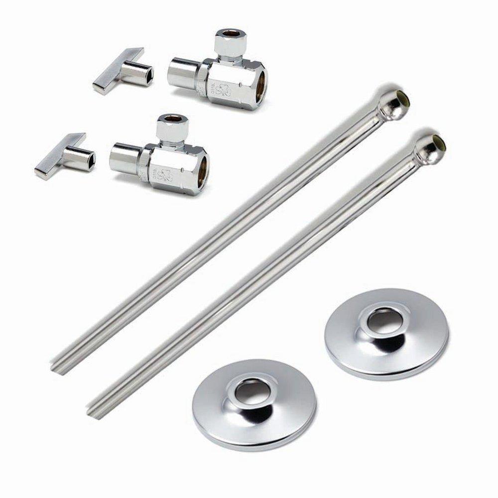 Toilet Supply Line - MCGUIRE MANUFACTURING - Sink 1/2 in x 3/8 in. x 2-1/4 in. Supply Kit in Chrome Plated