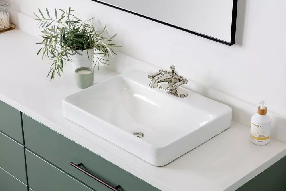 KOHLER Vox 23 in. Drop-in or Vessel Mount Rectangular Vitreous China Bathroom Sink in White