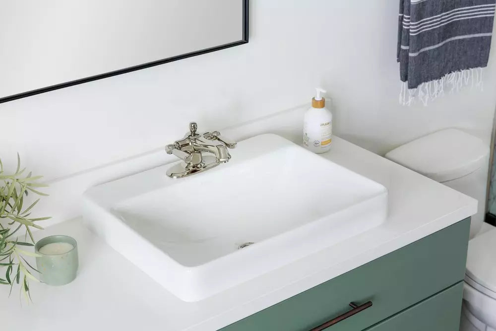 KOHLER Vox 23 in. Drop-in or Vessel Mount Rectangular Vitreous China Bathroom Sink in White
