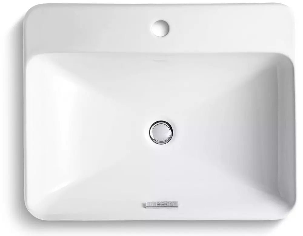 KOHLER Vox 23 in. Drop-in or Vessel Mount Rectangular Vitreous China Bathroom Sink in White