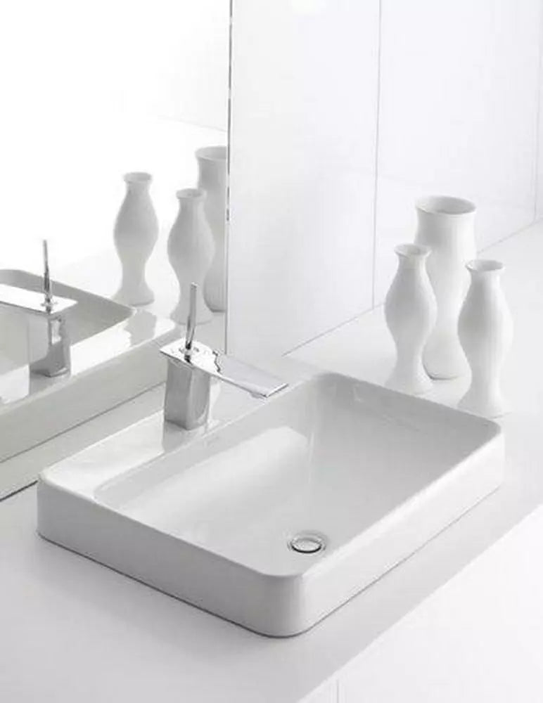 KOHLER Vox 23 in. Drop-in or Vessel Mount Rectangular Vitreous China Bathroom Sink in White