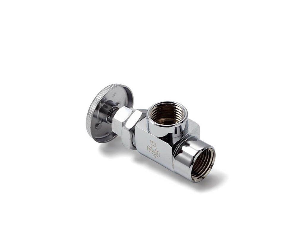 Angle Stop Valve - MCGUIRE MANUFACTURING - 1/2 in. IPS Wheel Angle Supply Stop Valve in Chrome Plated