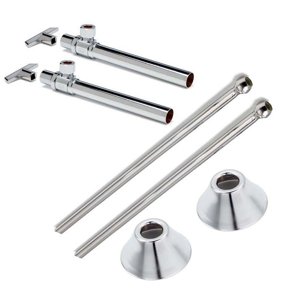 Toilet Supply Line - MCGUIRE MANUFACTURING - Sink 1/2 in x 3/8 in. x 7 in. Supply Kit in Chrome Plated