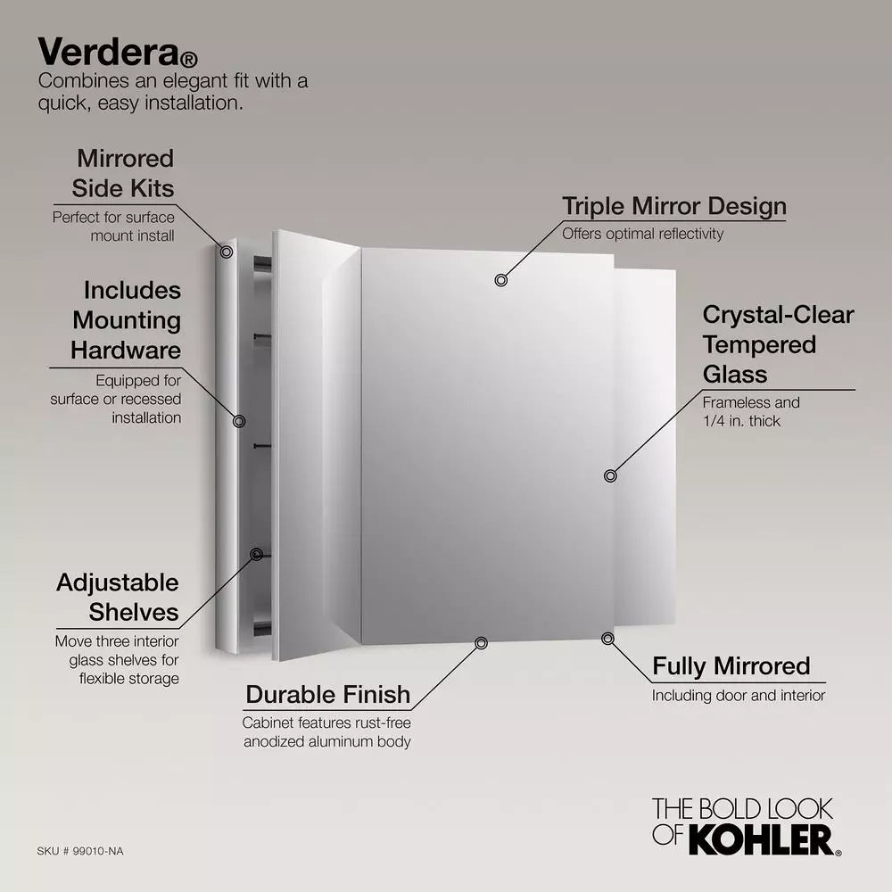 Storage / Cabinet - KOHLER CO - 30 in. Medicine Cabinet Aluminum