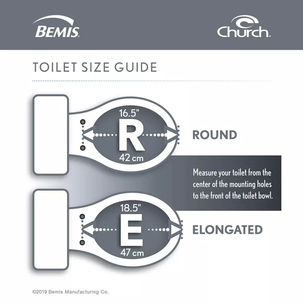 Toilet Seat - BEMIS MFG CO - Round Closed Front Toilet Seat with Cover in White