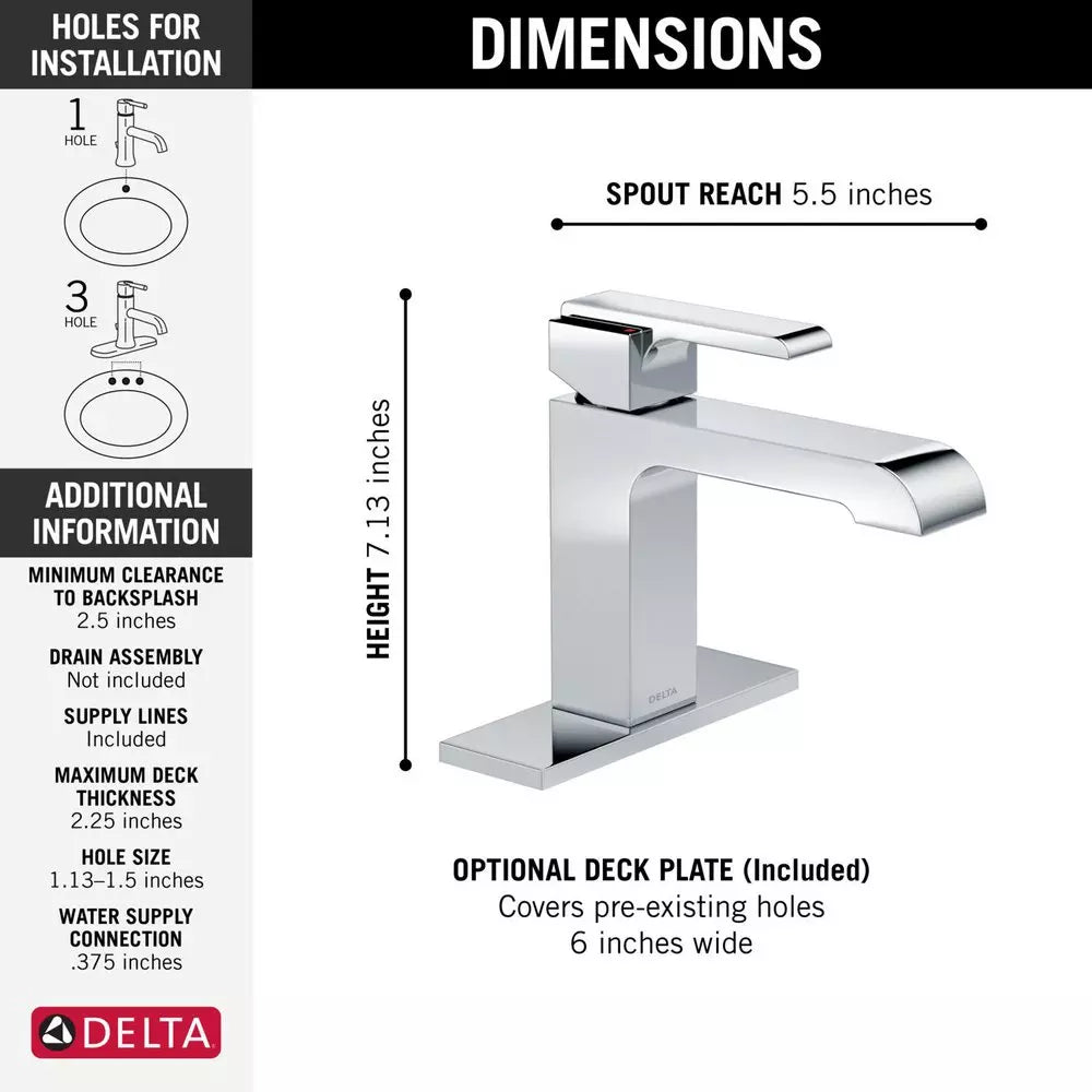 Bathroom Faucet - Delta Faucet Ara® Single Handle Monoblock Bathroom Sink Faucet