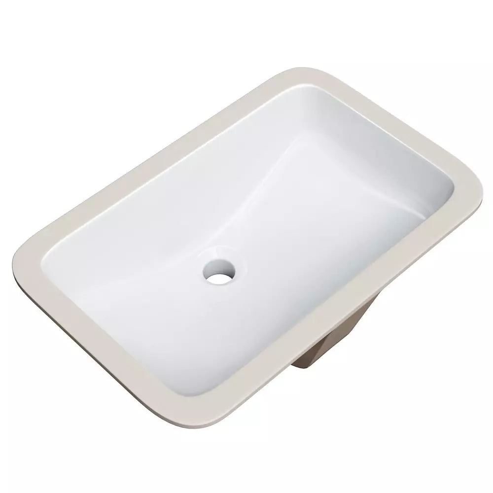 PROFLO Norris 21 in. Undermount Rectangular Vitreous China Bathroom Sink in White