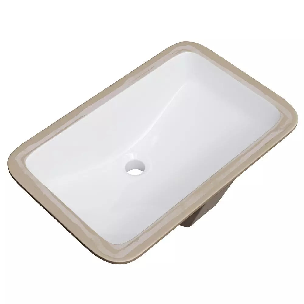 PROFLO Norris 21 in. Undermount Rectangular Vitreous China Bathroom Sink in White