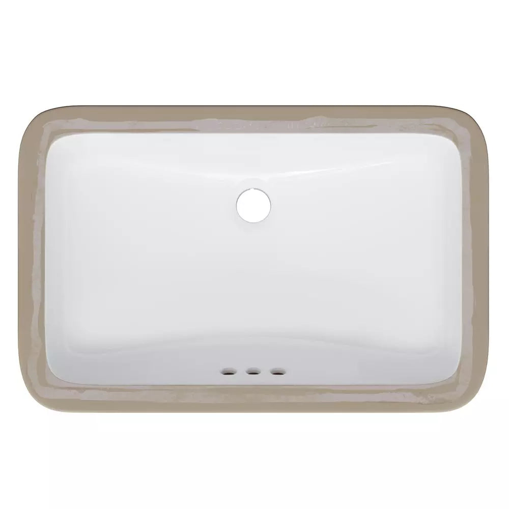 PROFLO Norris 21 in. Undermount Rectangular Vitreous China Bathroom Sink in White