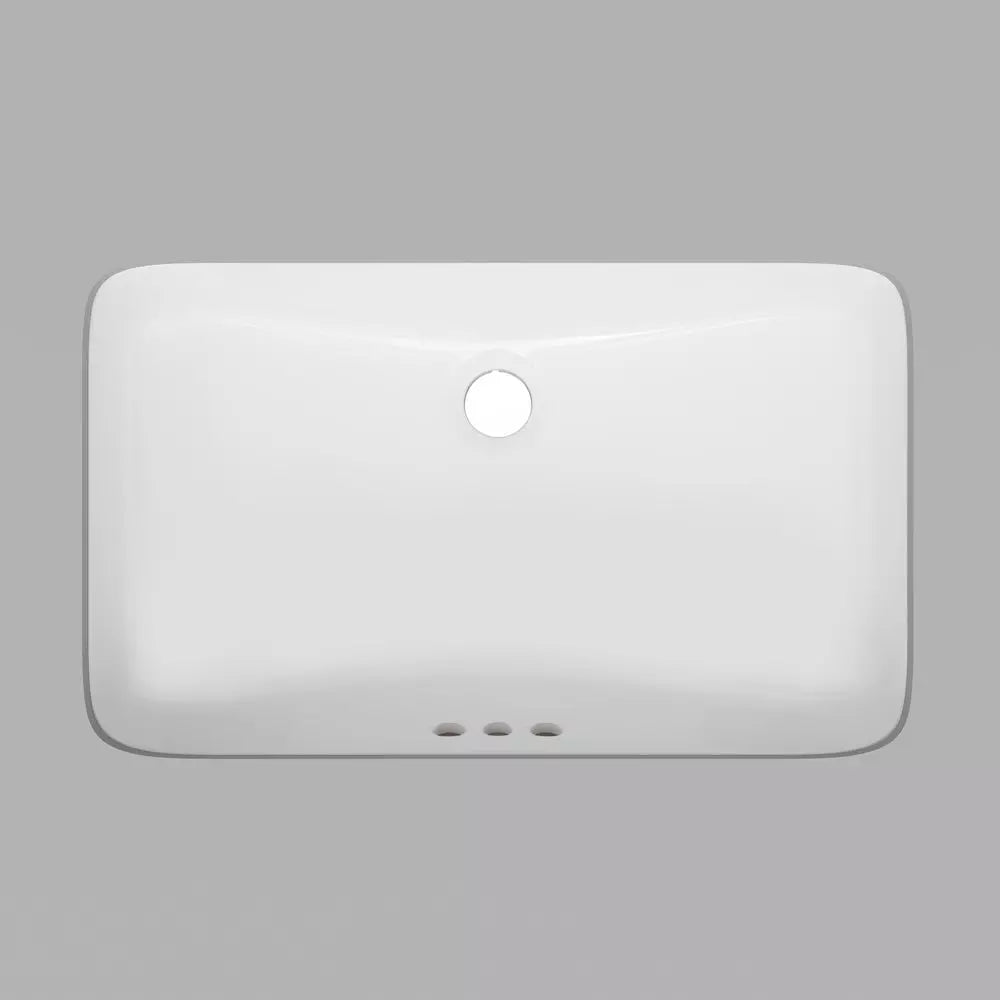PROFLO Norris 21 in. Undermount Rectangular Vitreous China Bathroom Sink in White