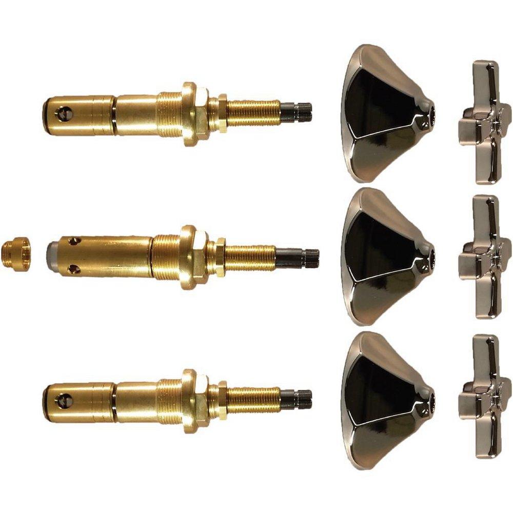 Faucet Handle - @LINCOLN PRODUCTS - Metal Cross Handle Kit in Polished Chrome