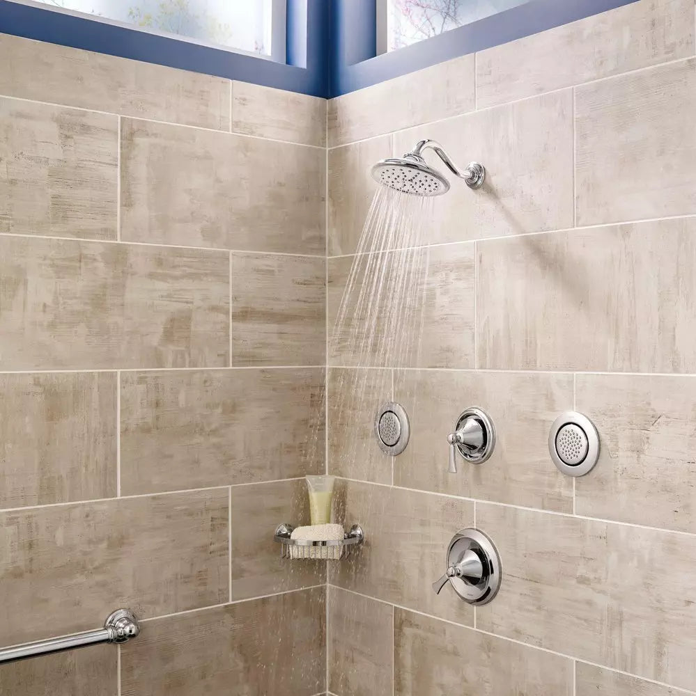 Tub Spout - MOEN INC - Single Handle Pressure Balancing Valve Trim in Brushed Nickel