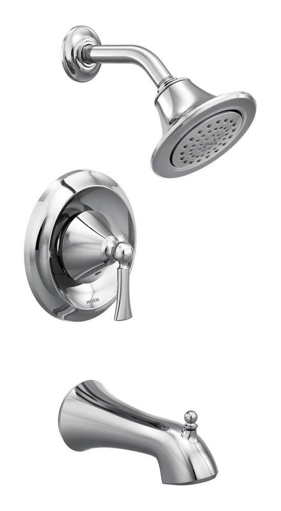 Tub Spout - MOEN INC - One Handle Single Function Bathtub & Shower Faucet in Polished Chrome (Trim Only)