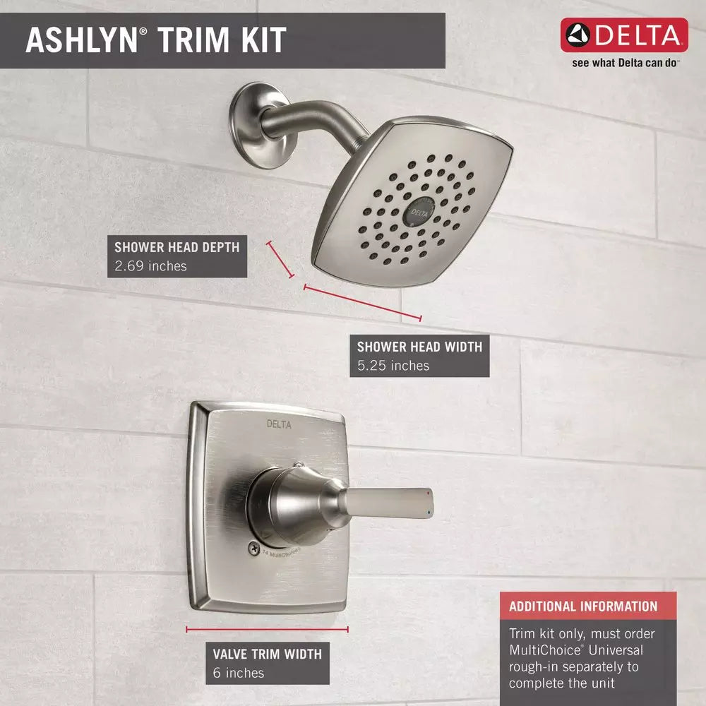 Delta Faucet Ashlyn One Handle Single Function Shower Faucet in Brilliance Stainless (Trim Only)