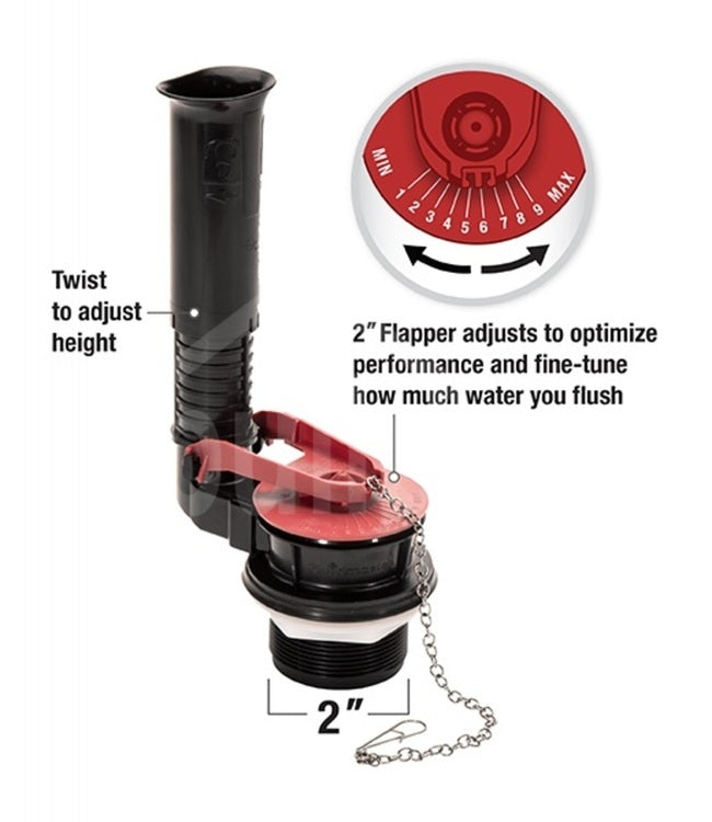Fill Valve / Flush Valve - Fluidmaster PRO57A Pro Series 2 in. Adjustable Flush Valve with Flapper