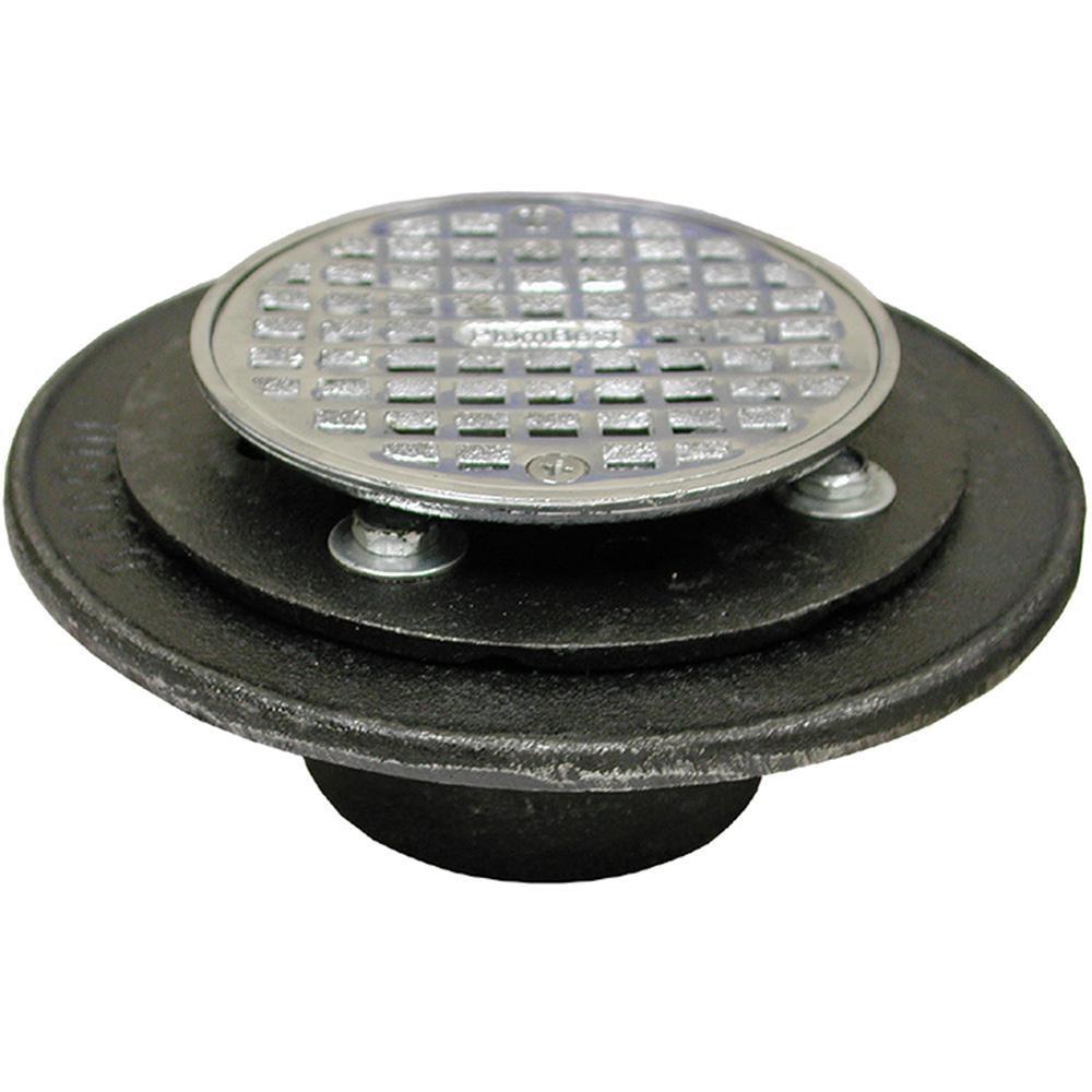 Shower Drain - JONES STEPHENS CORP - 2 in. Threaded Cast Iron Stainless Steel Shower Drain