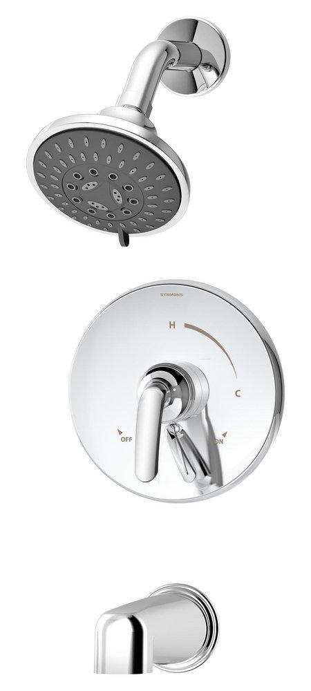 Tub Spout - SYMMONS INDUSTRIES INC - Two Handle Multi Function Bathtub & Shower Faucet in Polished Chrome (Trim Only)