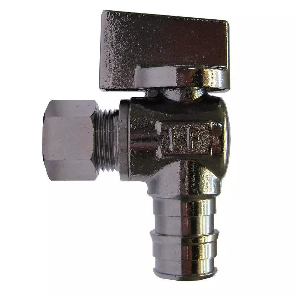 PROFLO 1/2 x 3/8 in. F1960 x OD Tube Knob Angle Supply Stop Valve in Chrome Plated