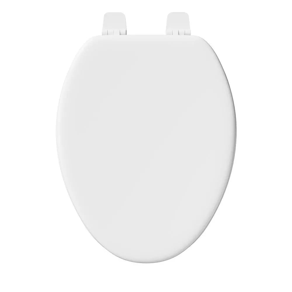 PROFLO Elmore Wood Elongated Closed Front Toilet Seat in White