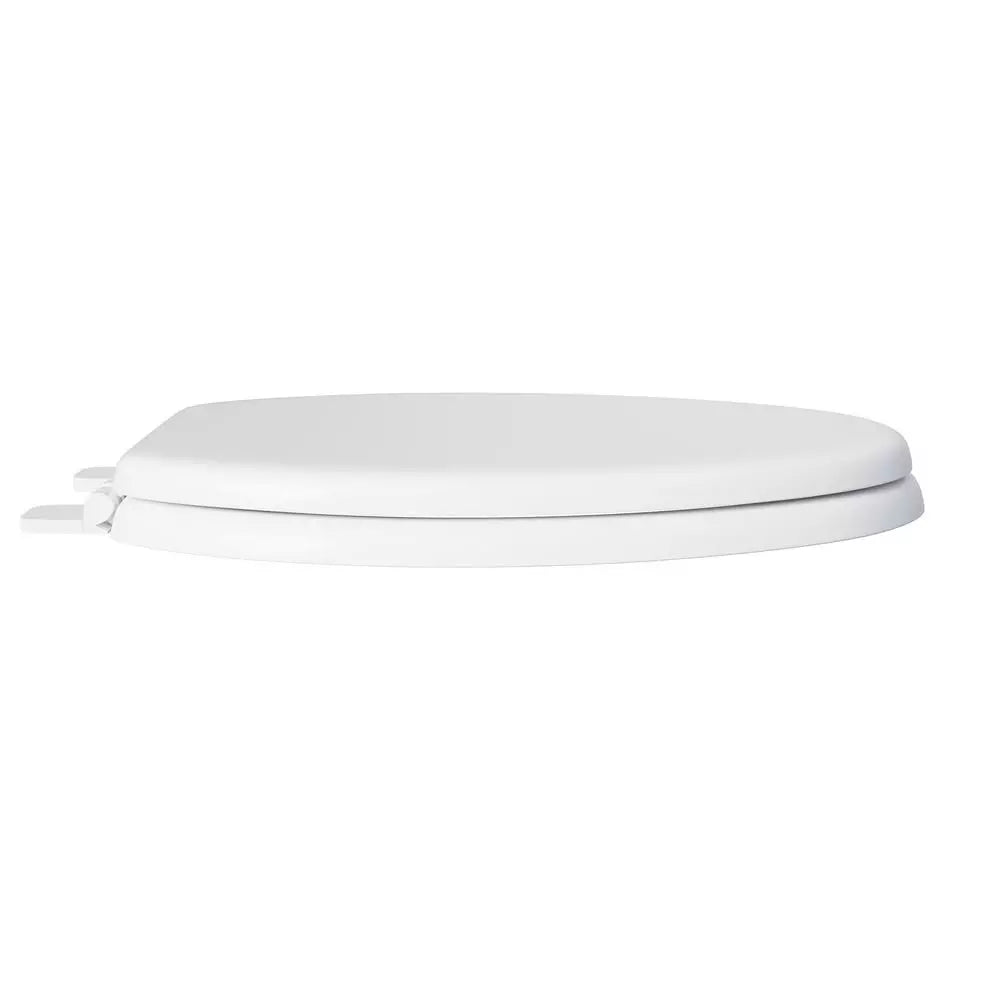 PROFLO Elmore Wood Elongated Closed Front Toilet Seat in White