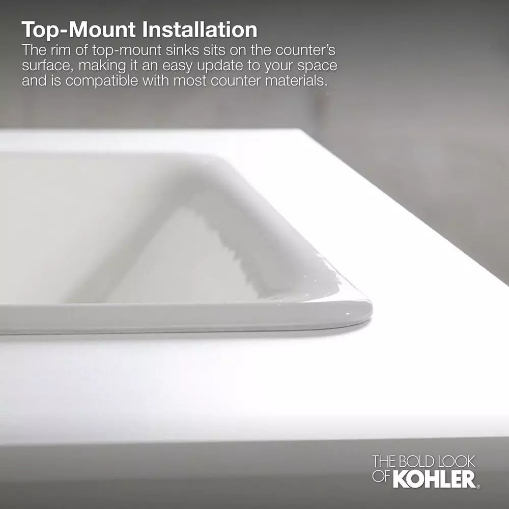 KOHLER Caxton 20-5/16 in. Undermount Rectangular Vitreous China Bathroom Sink in White
