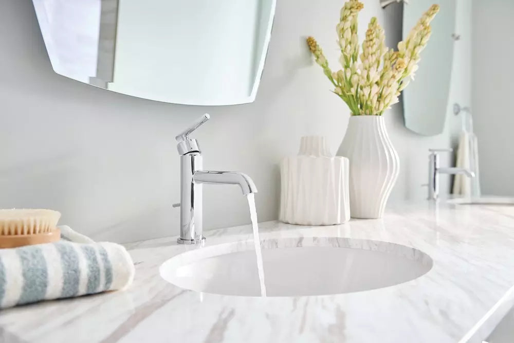 Moen Gibson Single Handle Monoblock Bathroom Sink Faucet in Chrome