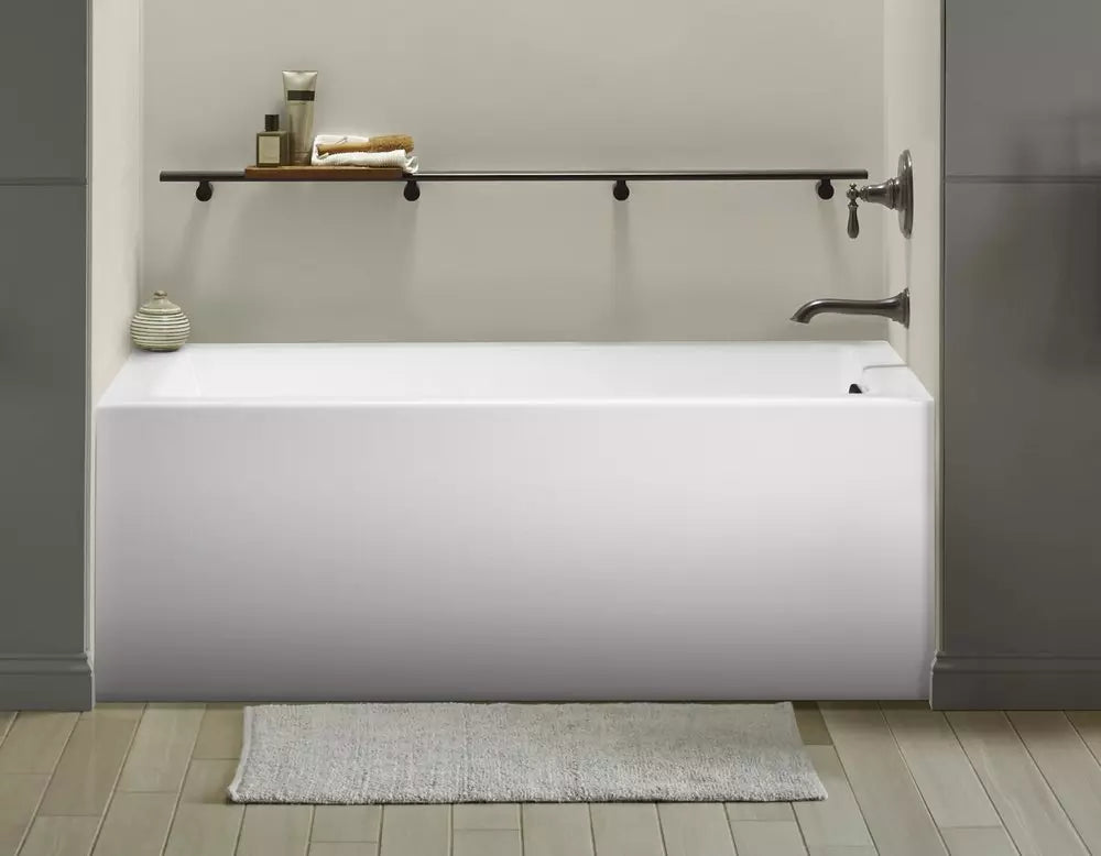 KOHLER Underscore 60 in. x 30 in. Soaker Alcove Bathtub with Right Drain in White