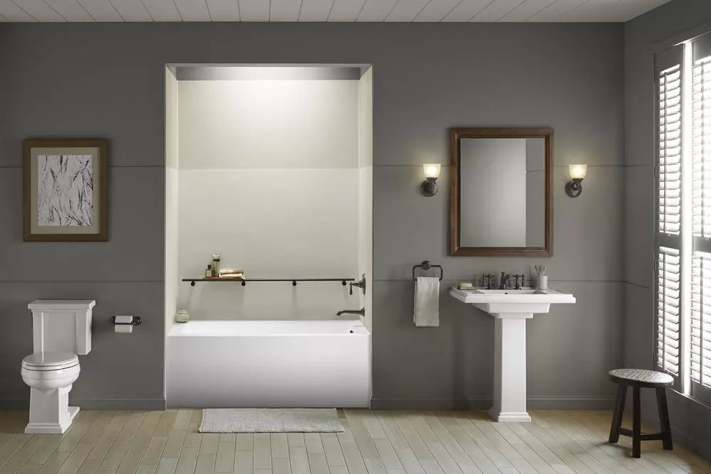 KOHLER Underscore 60 in. x 30 in. Soaker Alcove Bathtub with Right Drain in White