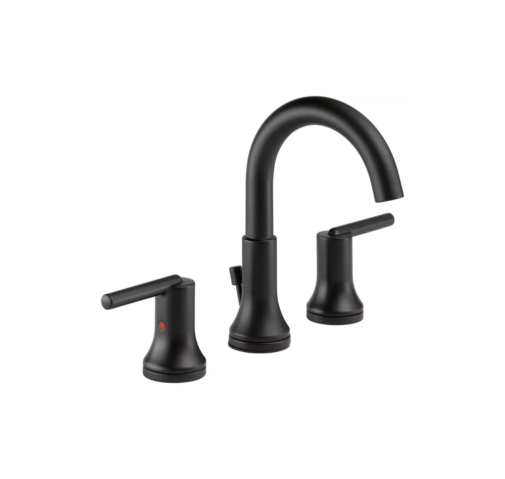 Delta Faucet Trinsic Two Handle Widespread Bathroom Sink Faucet in Matte Black