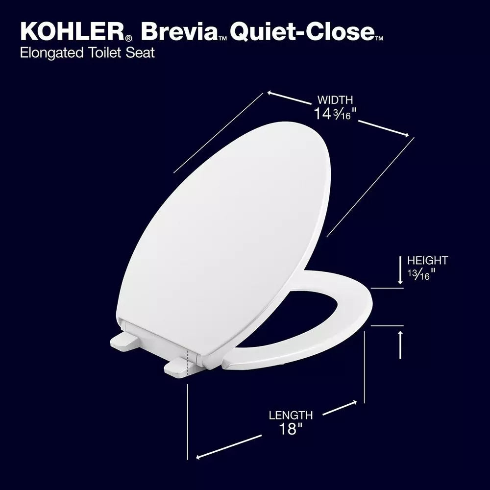 Toilet Seat - KOHLER Brevia™ Quiet-Close™ Elongated Closed Front Toilet Seat with Cover