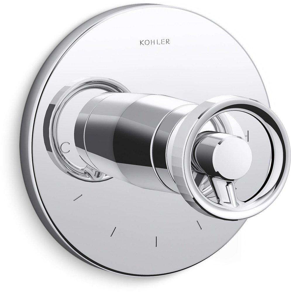 Tub Spout - KOHLER CO - Single Handle Thermostatic Valve Trim in Polished Chrome