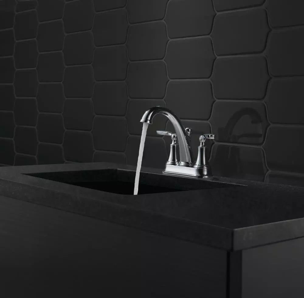 Delta Faucet Woodhurst Two Handle Centerset Bathroom Sink Faucet in Chrome