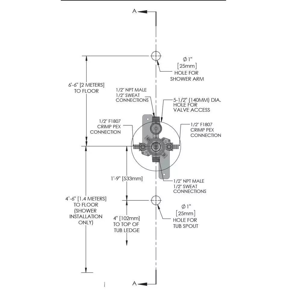 Speakman Sentinel Mark II 1/2 in. F1807 PEX Crimp Connection Pressure Balancing Valve with Stops