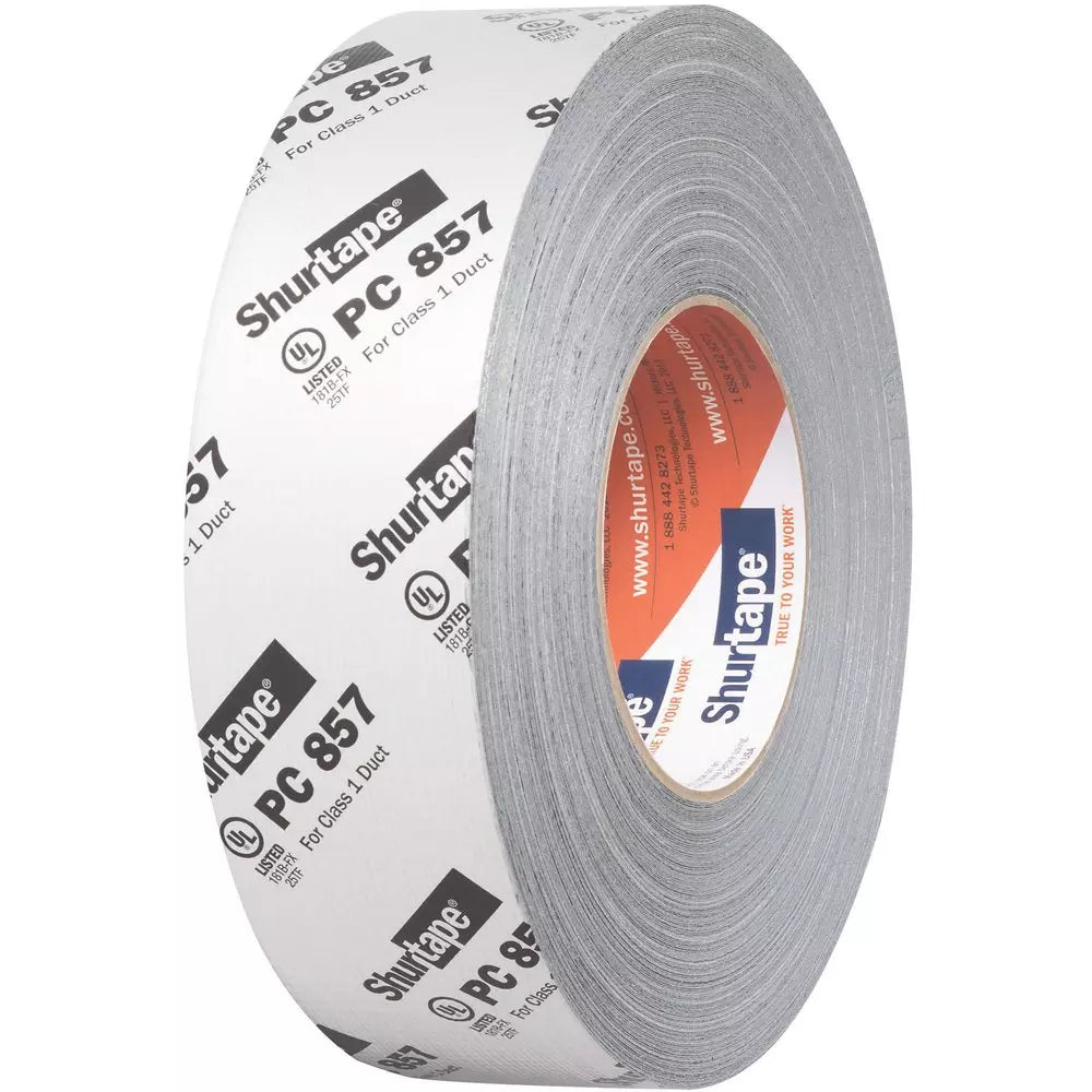 Sealant Pack (PTFE Tape) - SHURTAPE TECHNOLOGIES LLC - 2 in. x 60 yd. Silver UL 181B-FX Printed Cloth Duct Tape