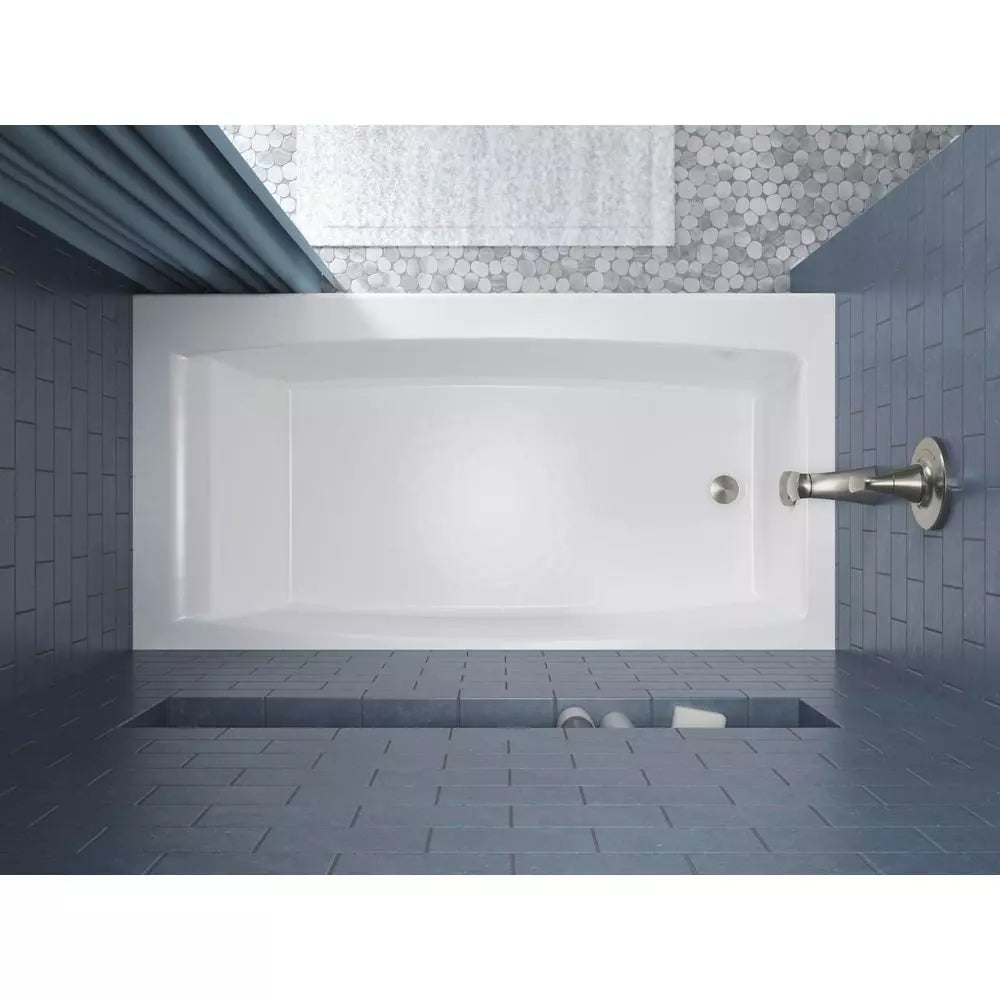 KOHLER Entity 60 in. x 30 in. Soaker Alcove Bathtub with Left Drain in White