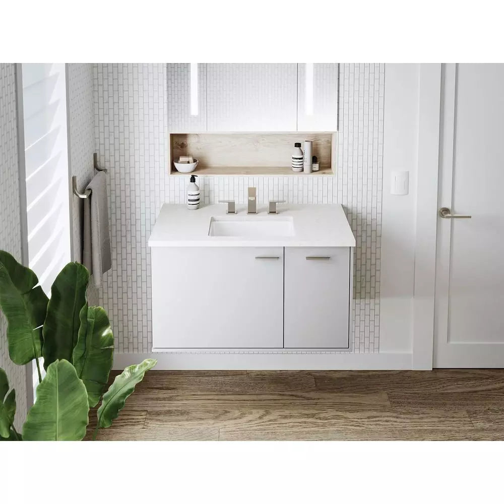 KOHLER Verticyl 17-1/8 in. Undermount Rectangular Vitreous China Bathroom Sink in White