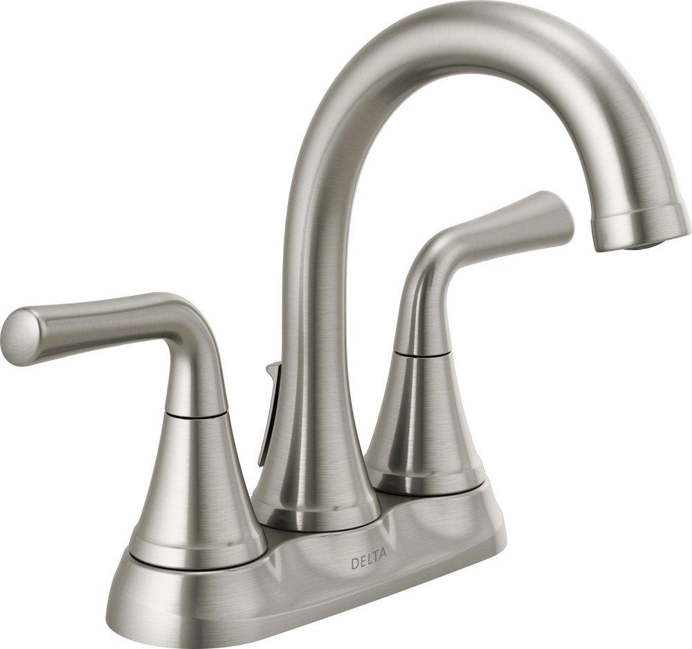 Bathroom Faucet - DELTA FAUCET CO - Two Handle Centerset Bathroom Sink Faucet in Brilliance® Stainless