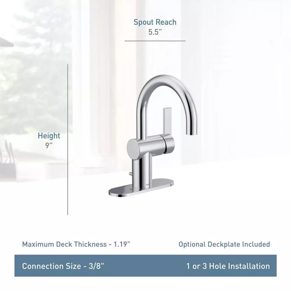 Bathroom Faucet - MOEN INC - Single Handle Monoblock Bathroom Sink Faucet in Polished Chrome