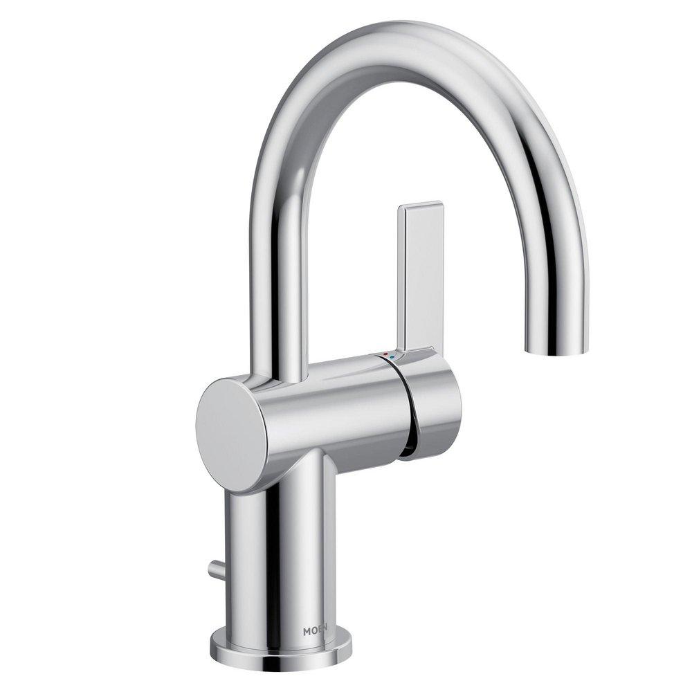 Bathroom Faucet - MOEN INC - Single Handle Monoblock Bathroom Sink Faucet in Polished Chrome