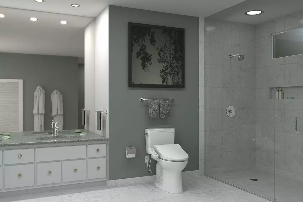 TOTO Washlet Elongated Closed Front with Cover Bidet Seat in Cotton