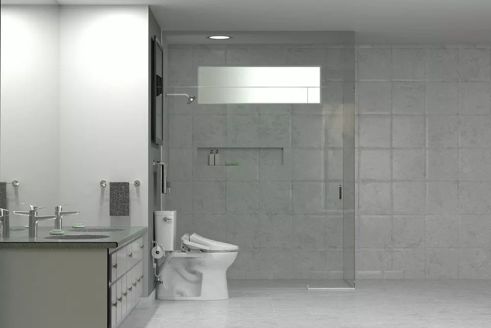 TOTO Washlet Elongated Closed Front with Cover Bidet Seat in Cotton