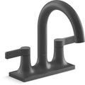 KOHLER Venza Two Handle Centerset Bathroom Sink Faucet in Matte Black