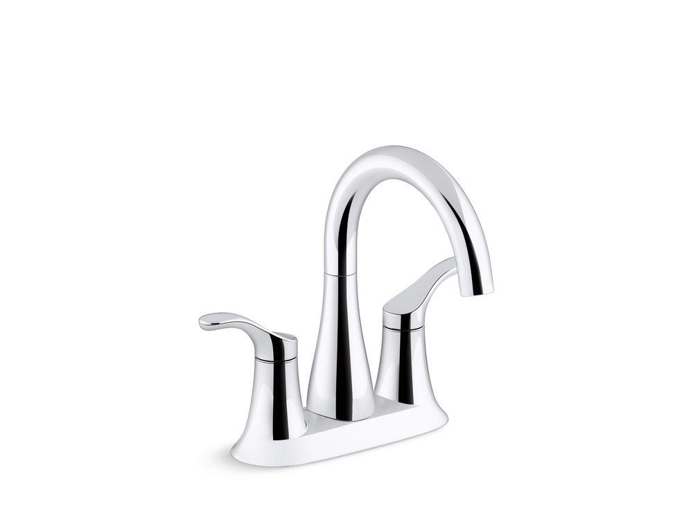 Bathroom Faucet - KOHLER CO - Two Handle Centerset Bathroom Sink Faucet in Polished Chrome